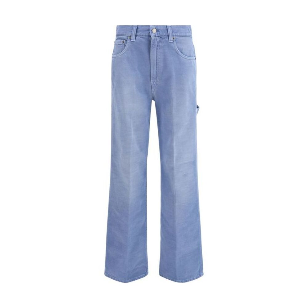 Haikure Blue Cotton Relaxed Fit Women's Jeans